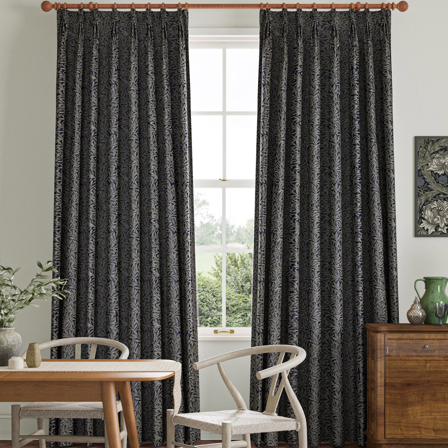 William Morris Willow Woven Made to Measure Curtain Indigo