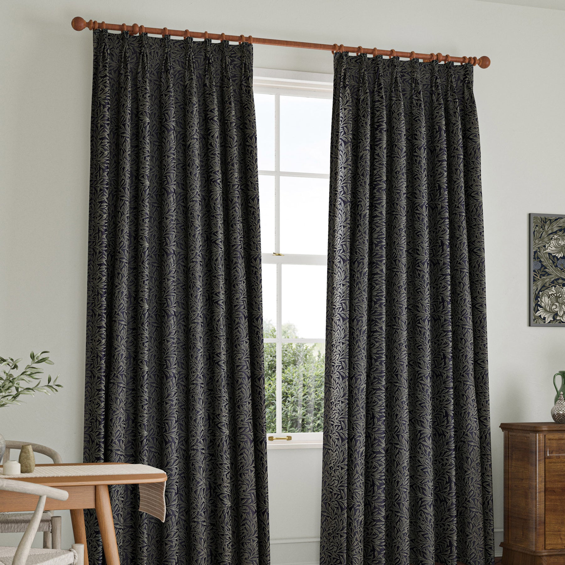 William Morris Willow Woven Made to Measure Curtain Indigo