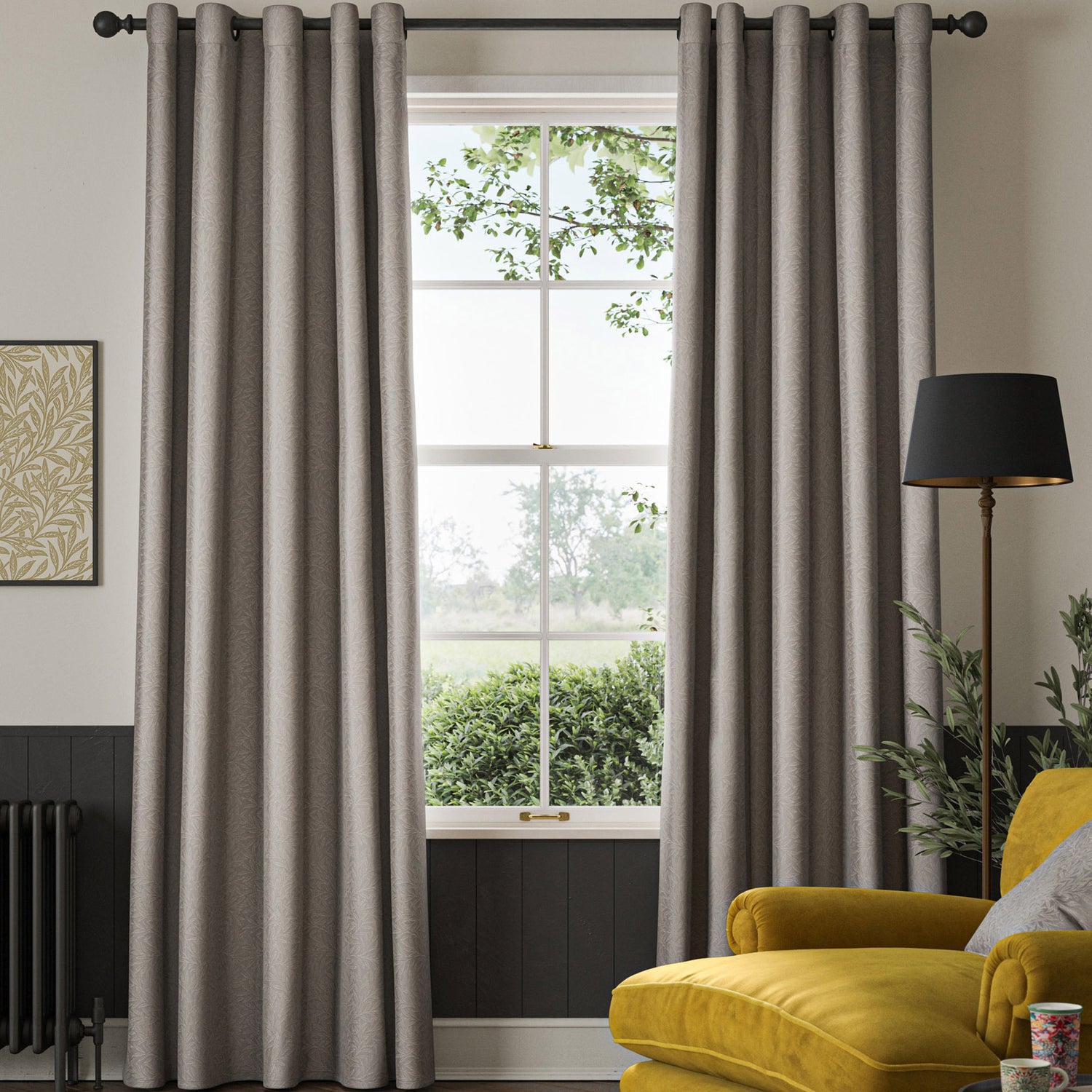 William Morris Willow Woven Made to Measure Curtain Iron