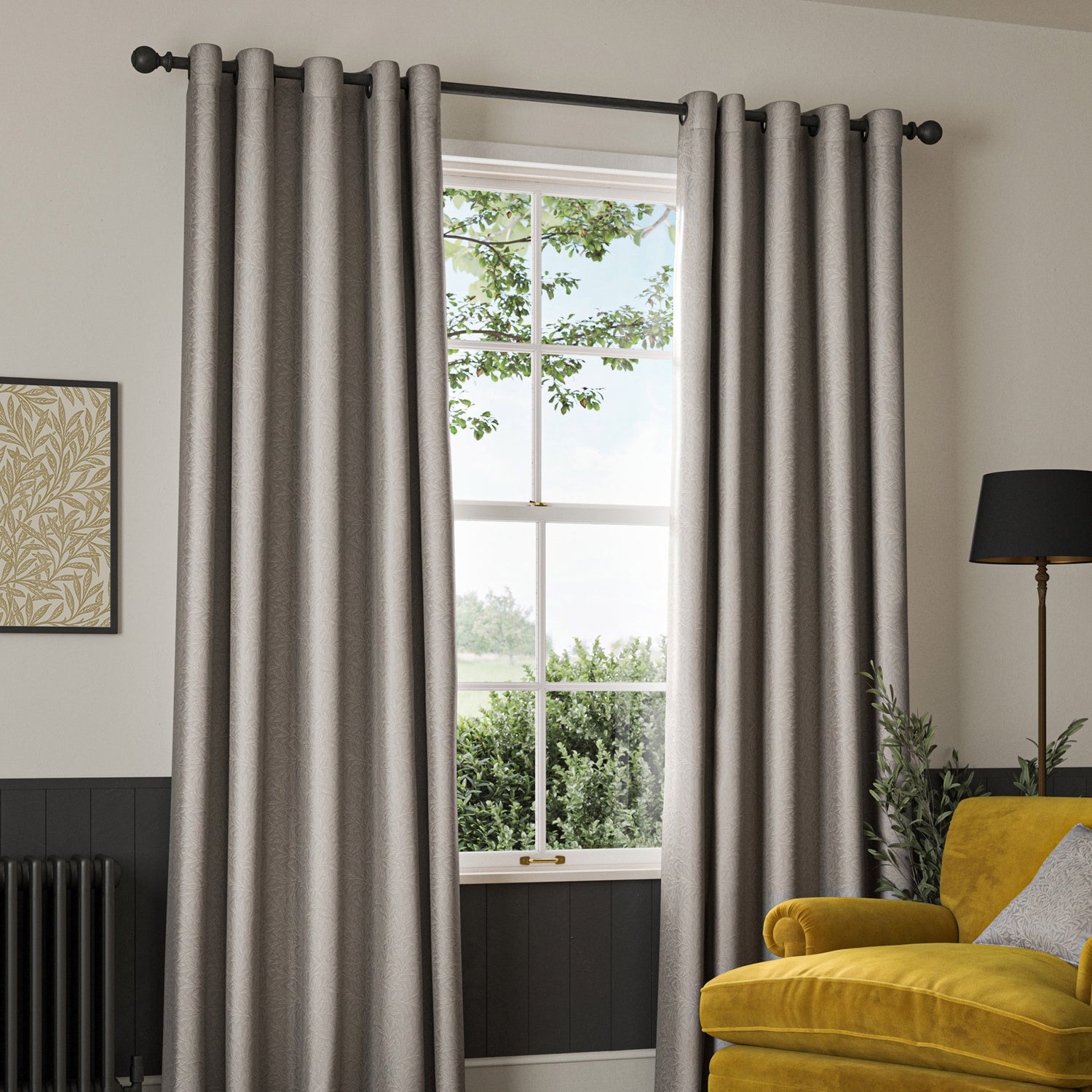 William Morris Willow Woven Made to Measure Curtain Iron