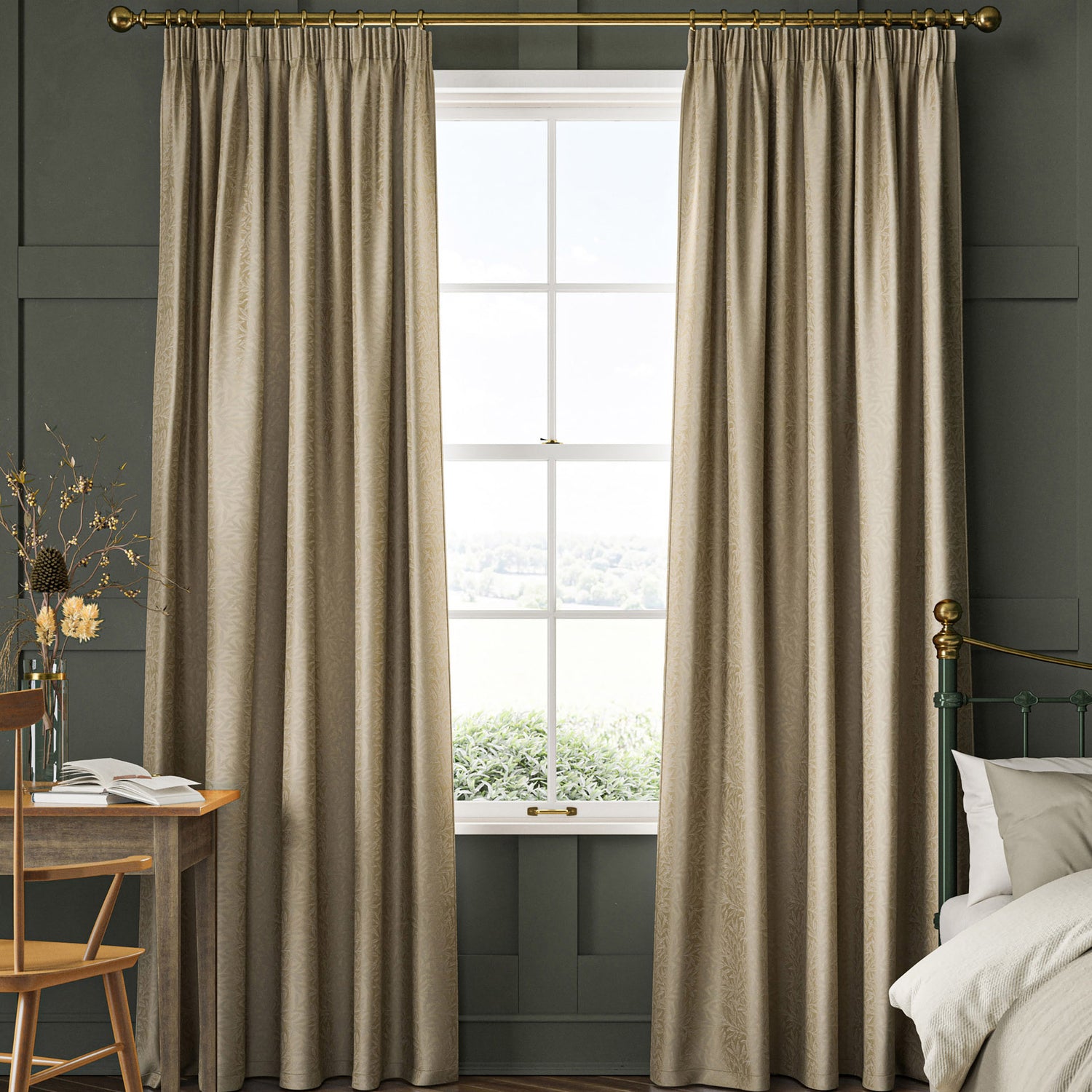William Morris Willow Woven Made to Measure Curtain Jute