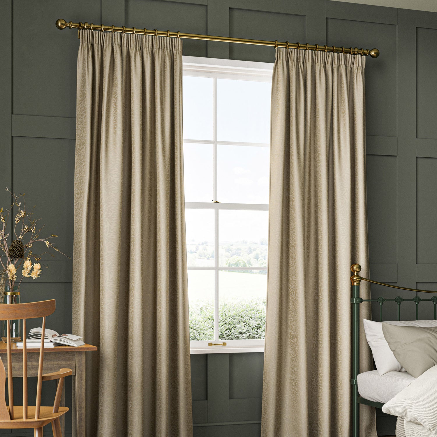 William Morris Willow Woven Made to Measure Curtain Jute