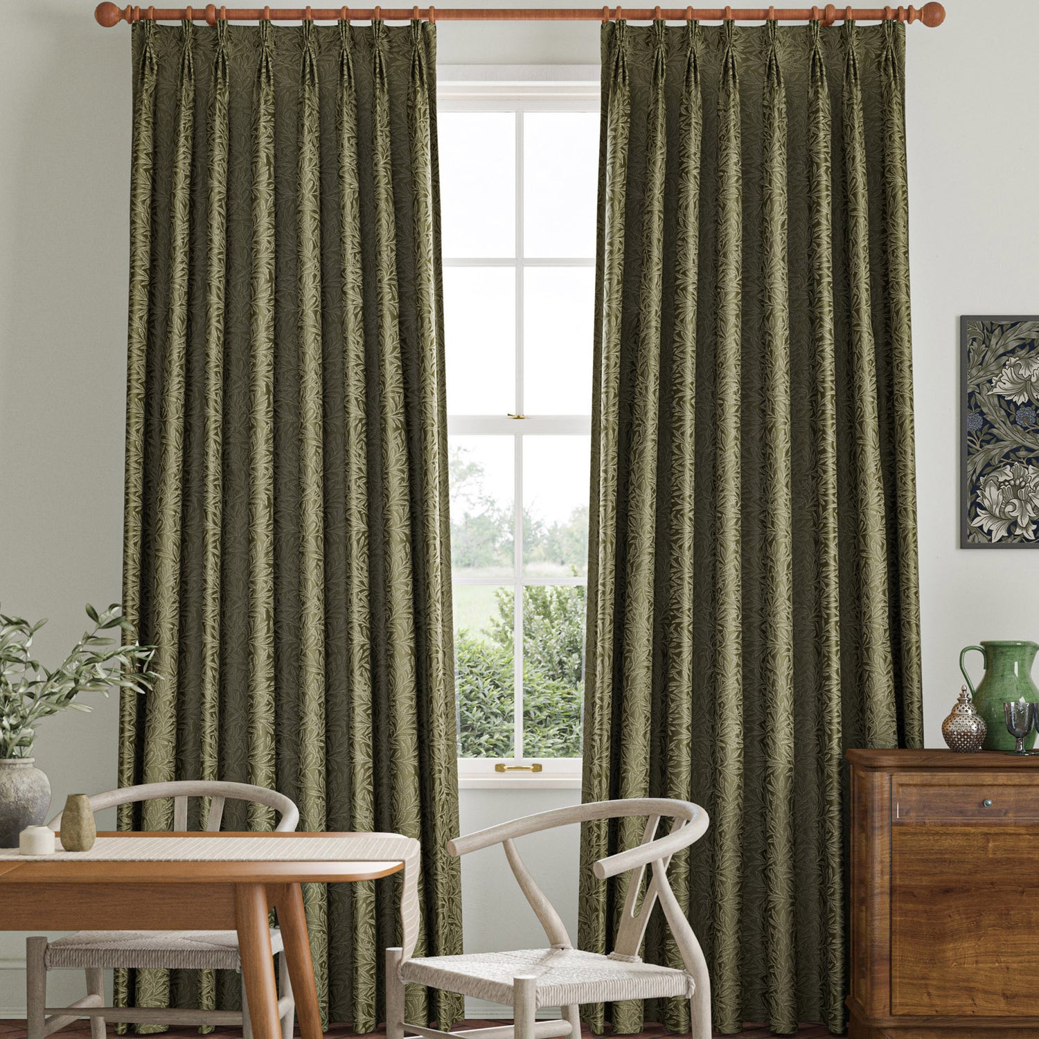 William Morris Willow Woven Made to Measure Curtain Sage