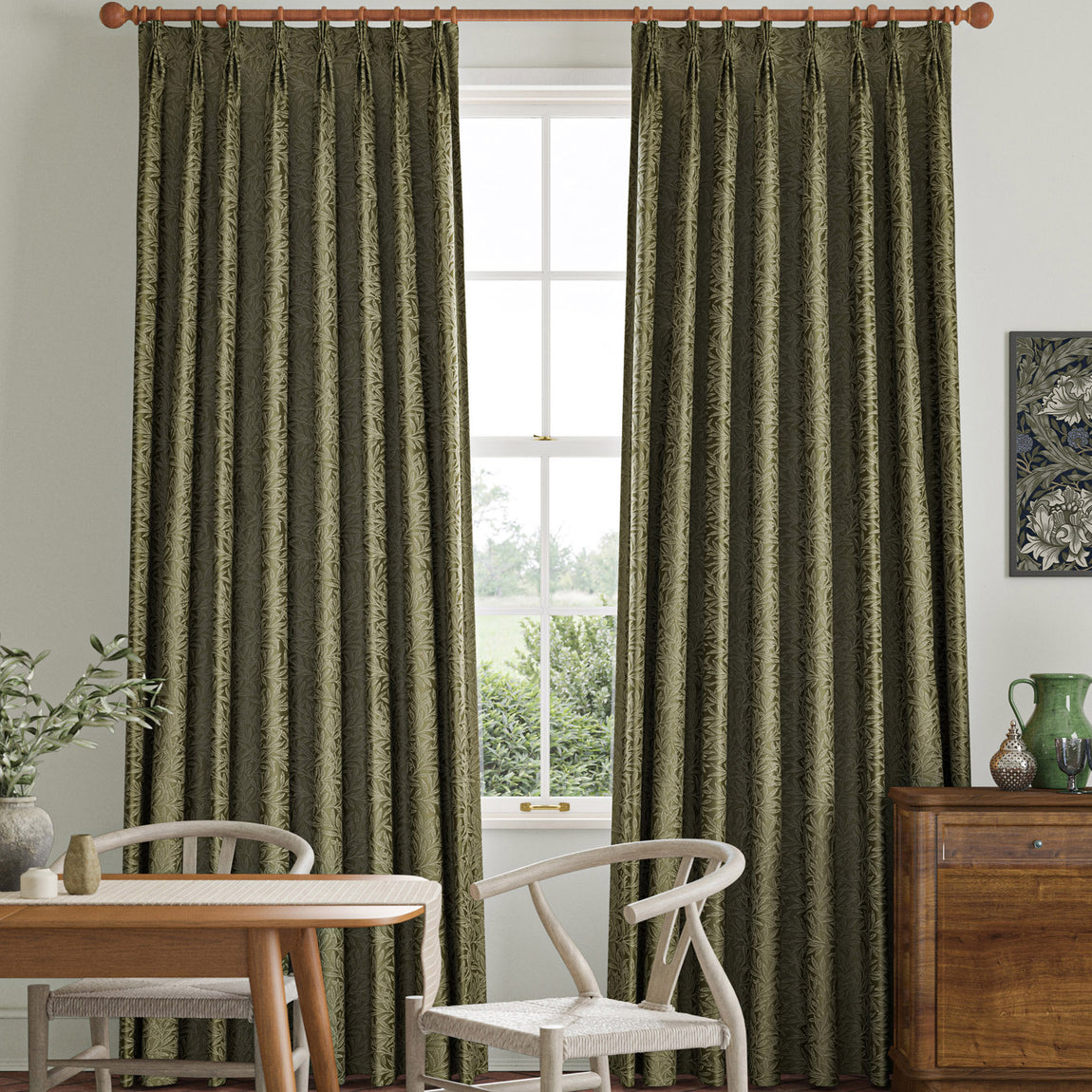 William Morris Willow Woven Made to Measure Curtain Sage