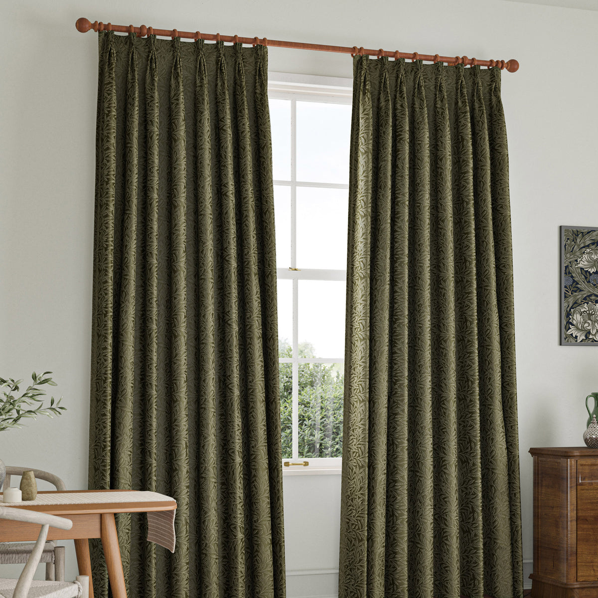 William Morris Willow Woven Made to Measure Curtain Sage