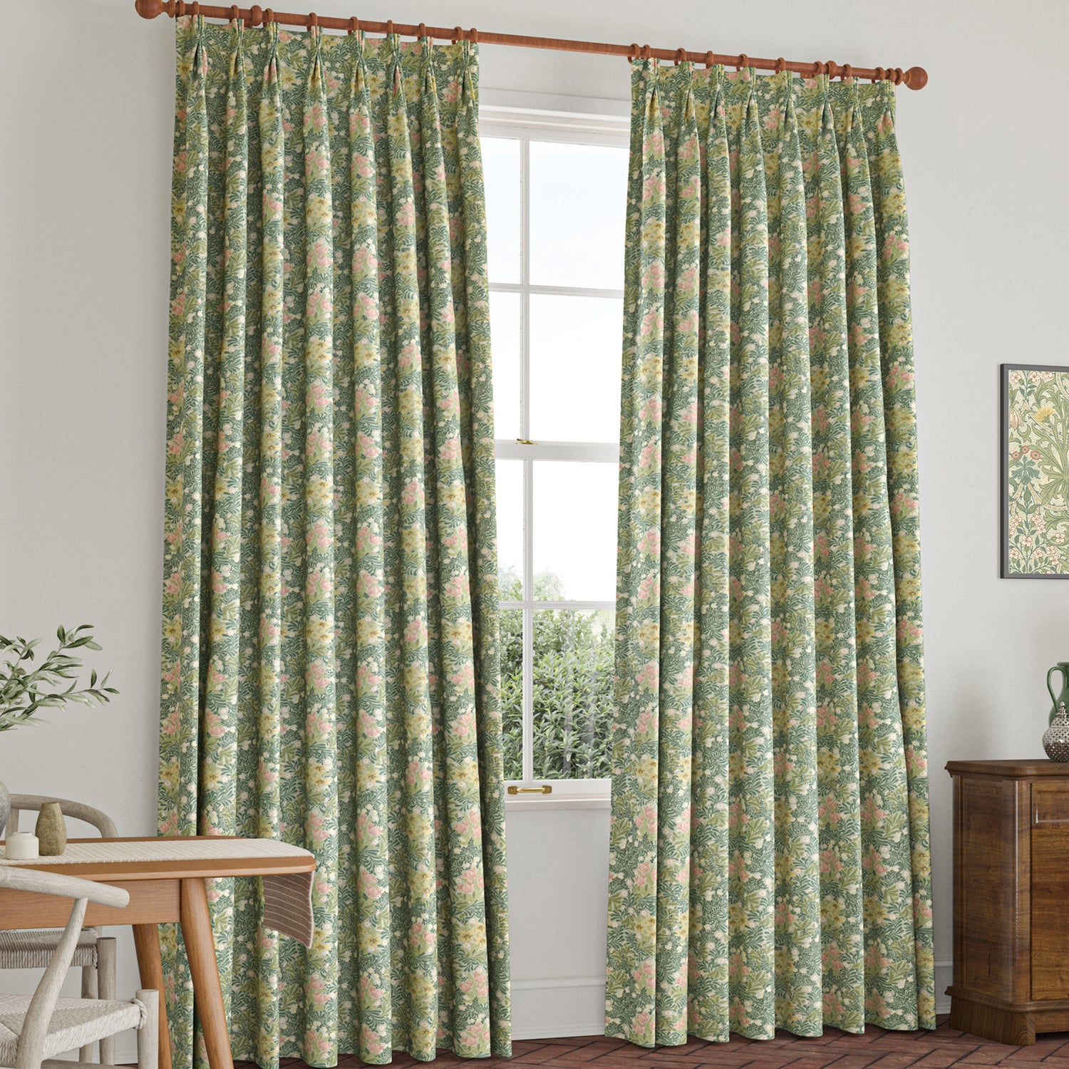 William Morris Bower Made To Measure Curtains Apple