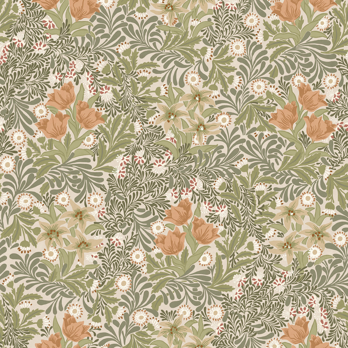 William Morris Bower Made To Measure Roman Blind Fern