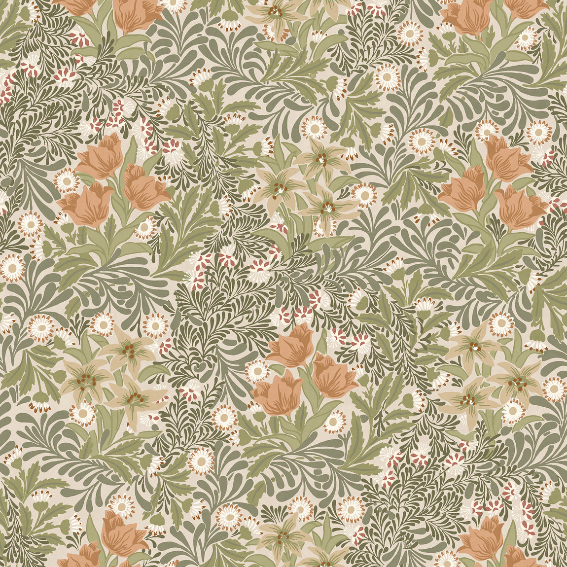 William Morris Bower Made To Measure Roman Blind Fern