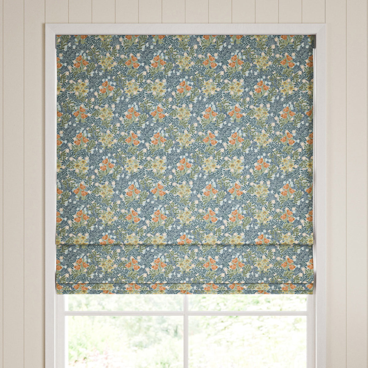 William Morris Bower Made To Measure Roman Blind Bluebird