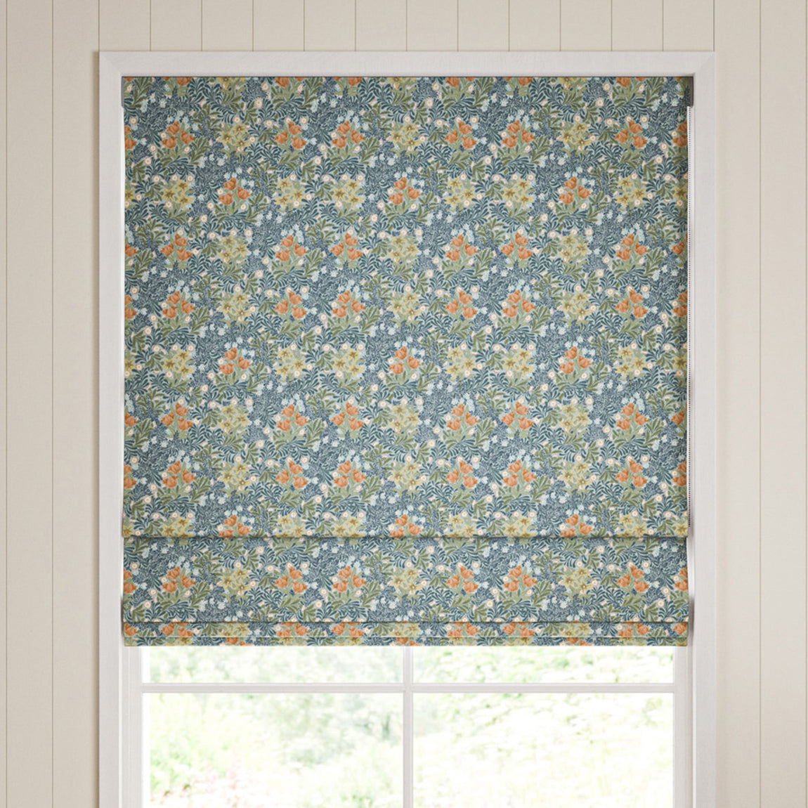 William Morris Bower Made To Measure Roman Blind Bluebird