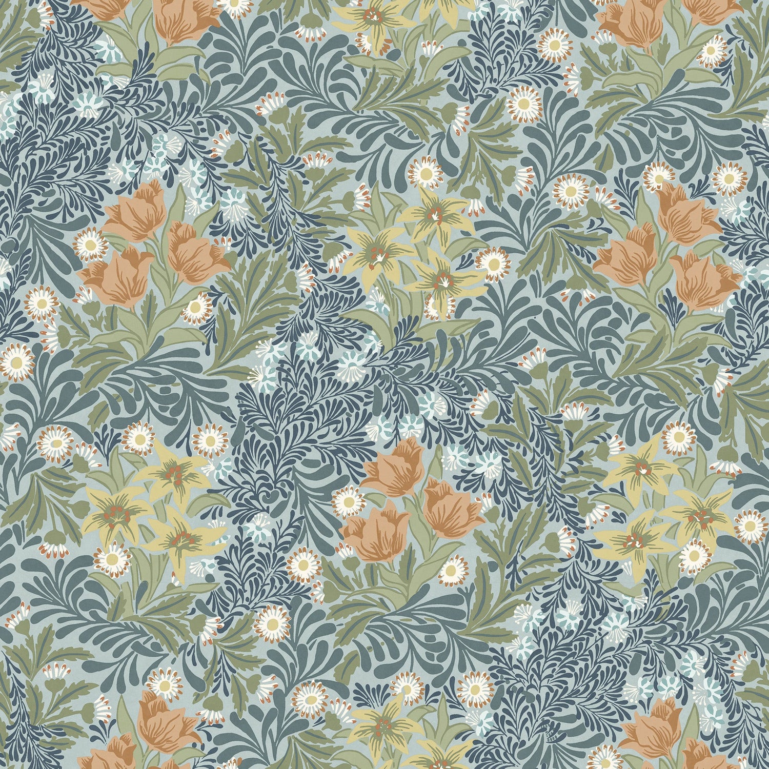 William Morris Bower Made To Measure Curtains Bluebird