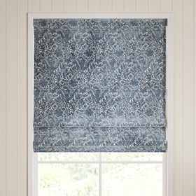 William Morris Compton Silhouette Velvet Made To Measure Roman Blind Indigo