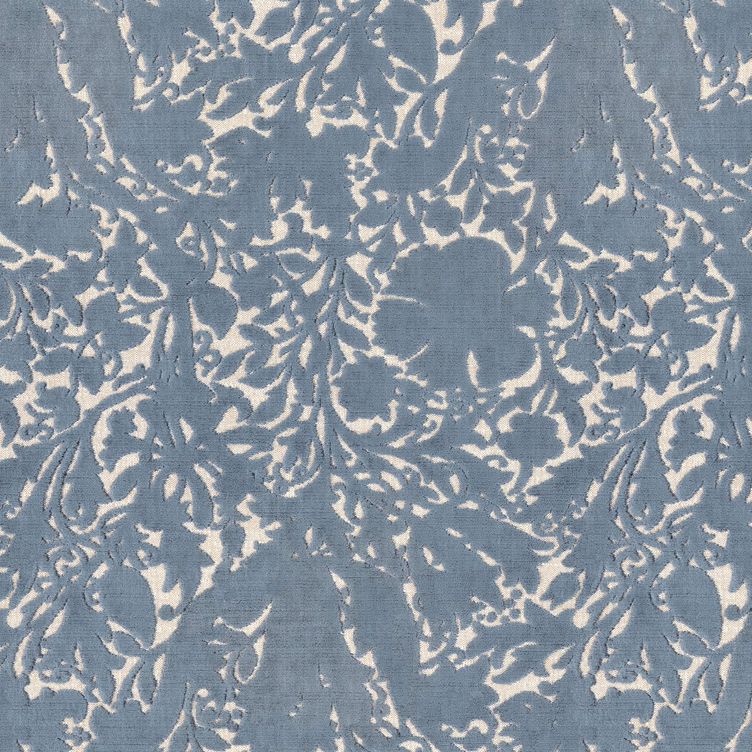 William Morris Compton Silhouette Velvet Made To Measure Curtains Indigo