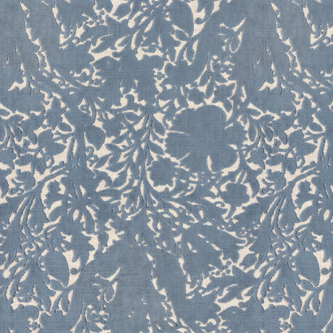 William Morris Compton Silhouette Velvet Made To Measure Curtains Indigo