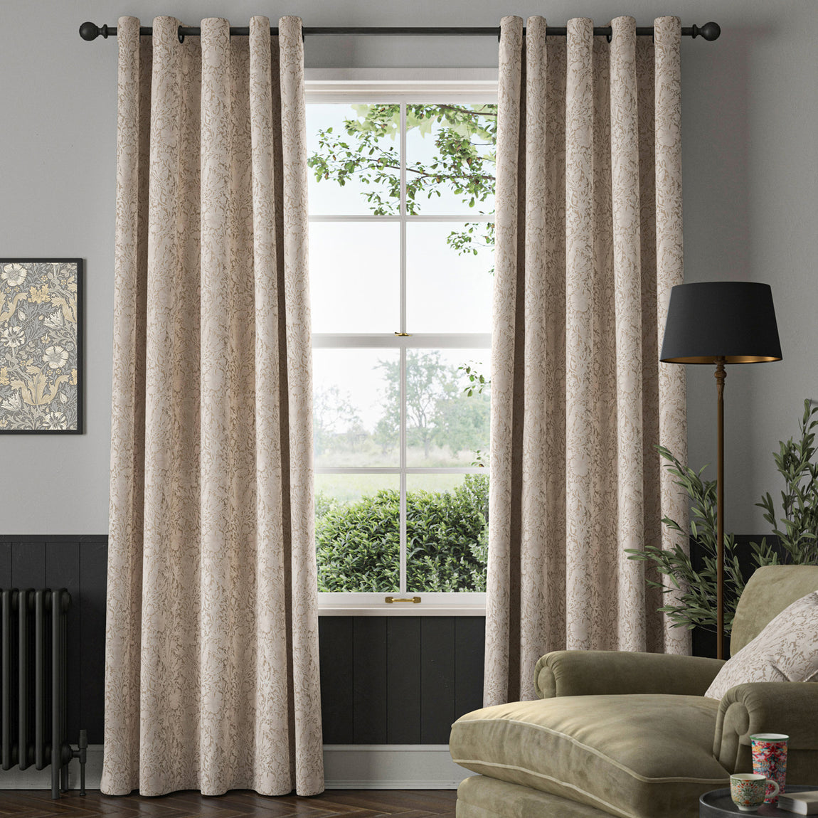 William Morris Compton Silhouette Velvet Made To Measure Roman Blind Cloud