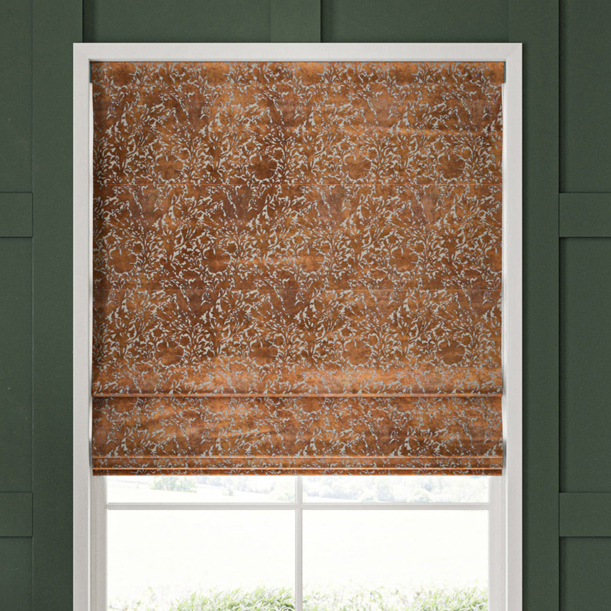 William Morris Compton Silhouette Velvet Made To Measure Curtains Terracotta