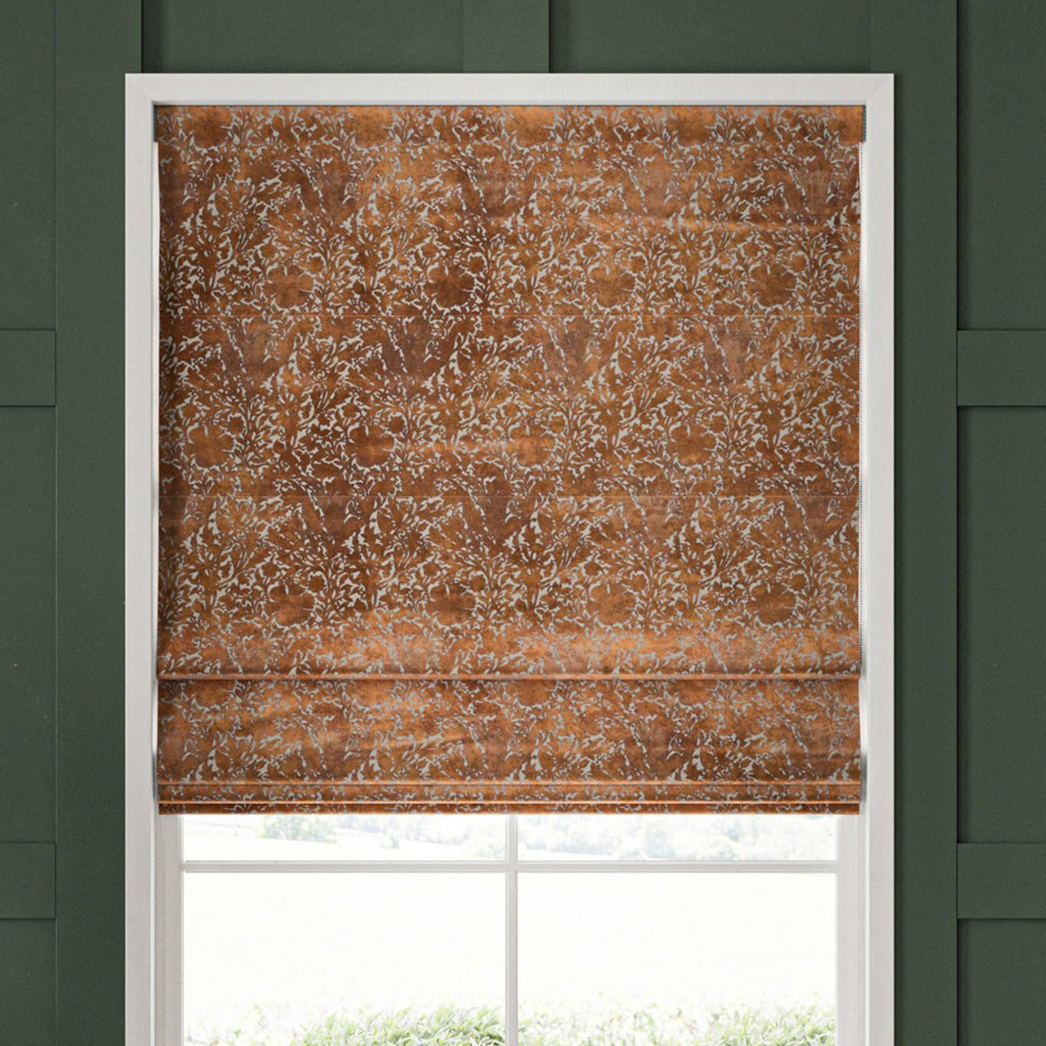 William Morris Compton Silhouette Velvet Made To Measure Curtains Terracotta