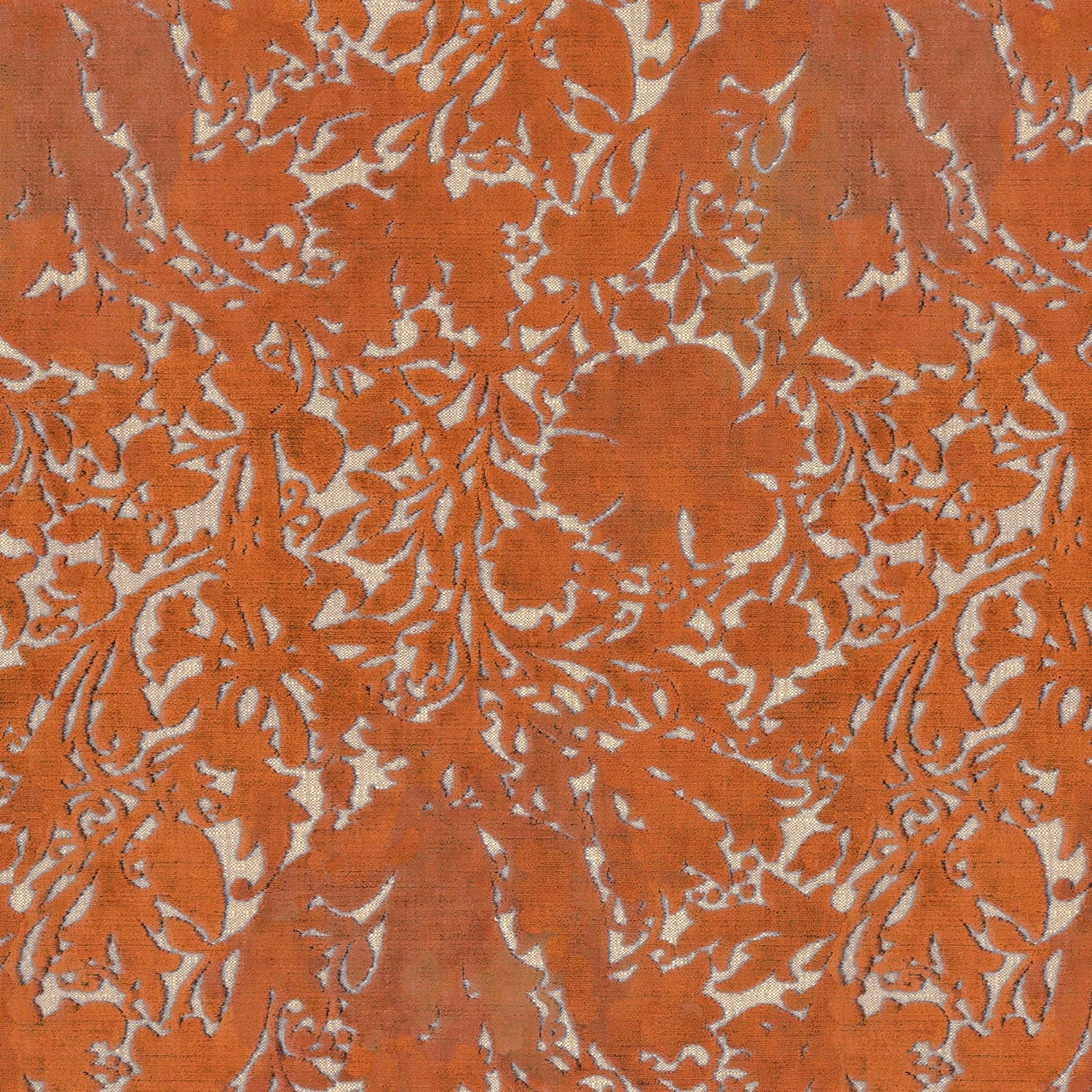 William Morris Compton Silhouette Velvet Made To Measure Curtains Terracotta