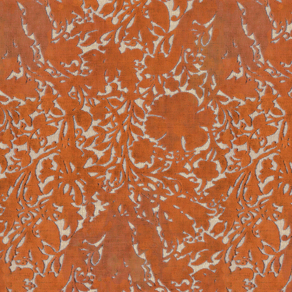 William Morris Compton Silhouette Velvet Made To Measure Curtains Terracotta