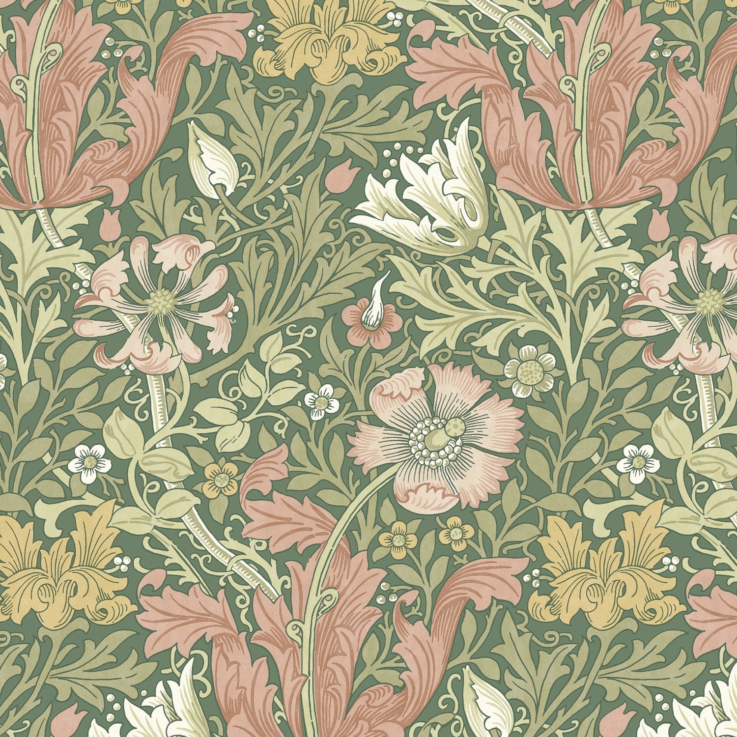 William Morris Compton Velvet Made To Measure Curtains Apple