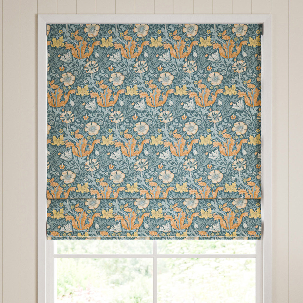 William Morris Compton Velvet Made To Measure Curtains Bluebird