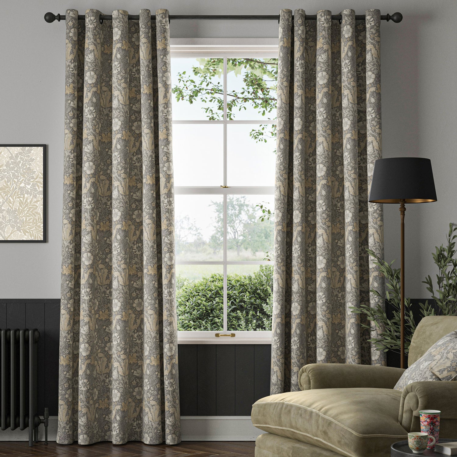 William Morris Compton Velvet Made To Measure Curtains Cobble