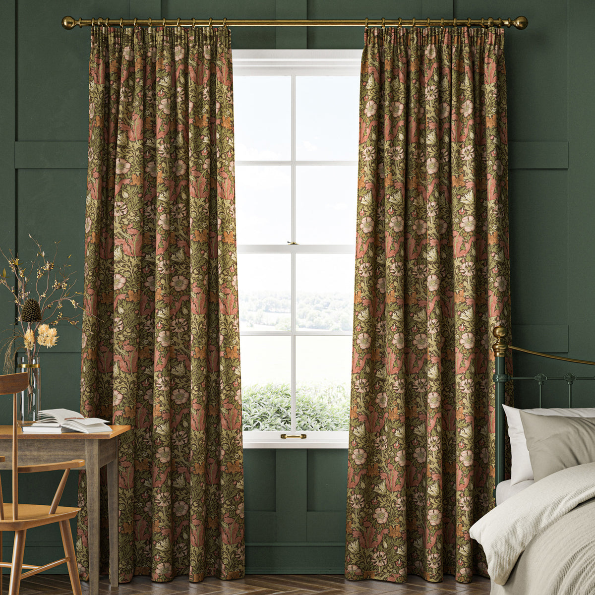 William Morris Compton Velvet Made To Measure Roman Blind Brick