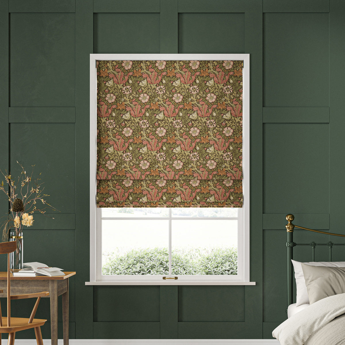 William Morris Compton Velvet Made To Measure Roman Blind Brick