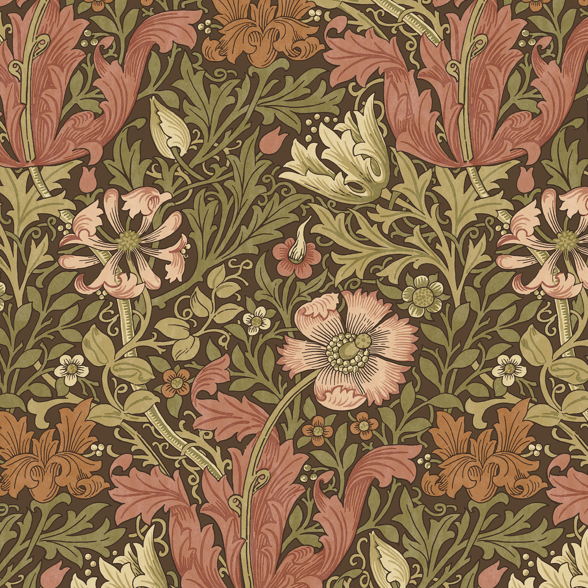 William Morris Compton Velvet Made To Measure Roman Blind Brick