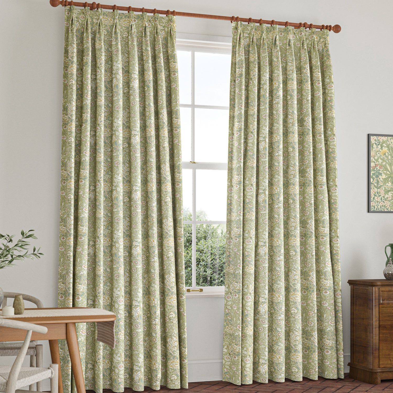 William Morris Double Bough Made To Measure Curtains Apple