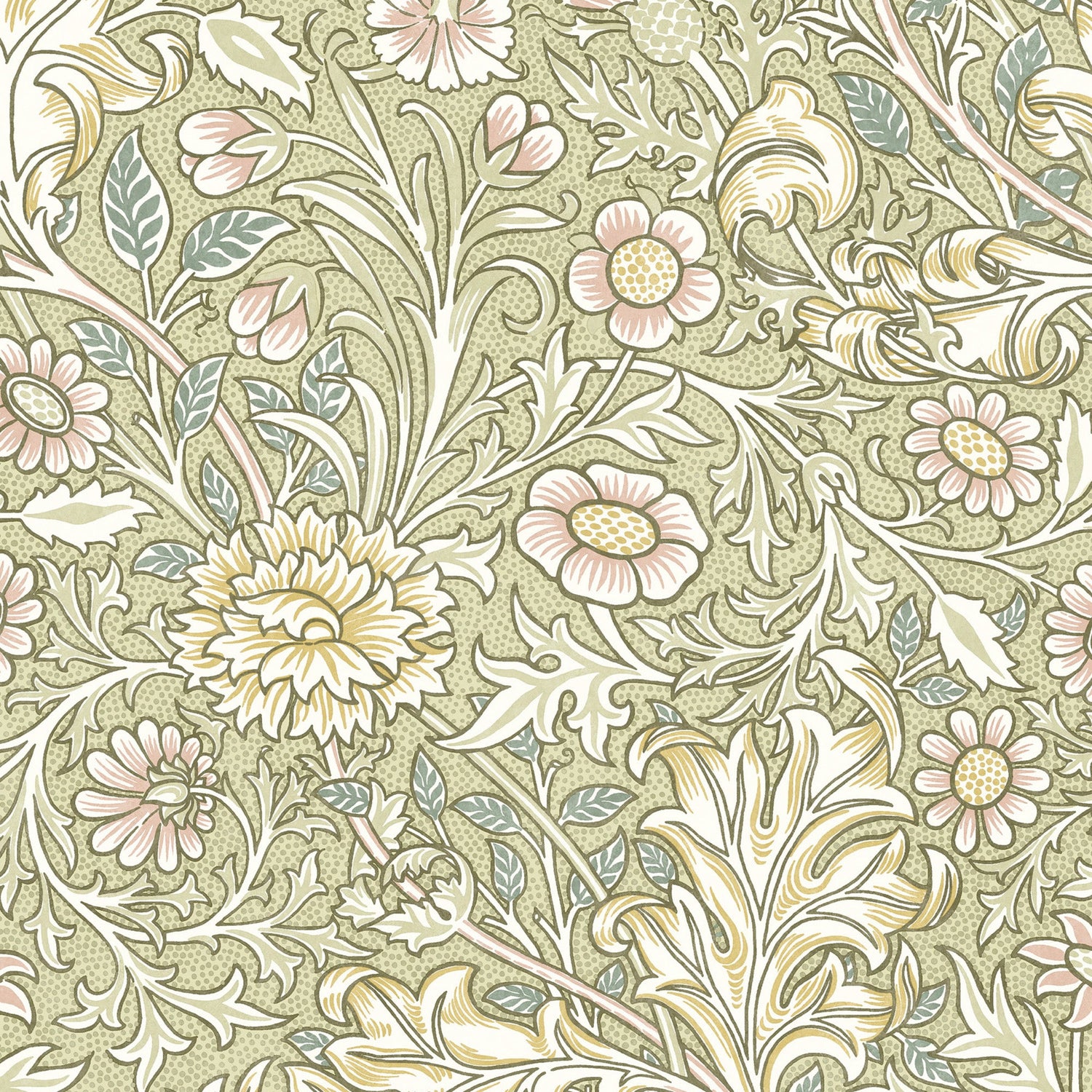 William Morris Double Bough Made To Measure Curtains Apple