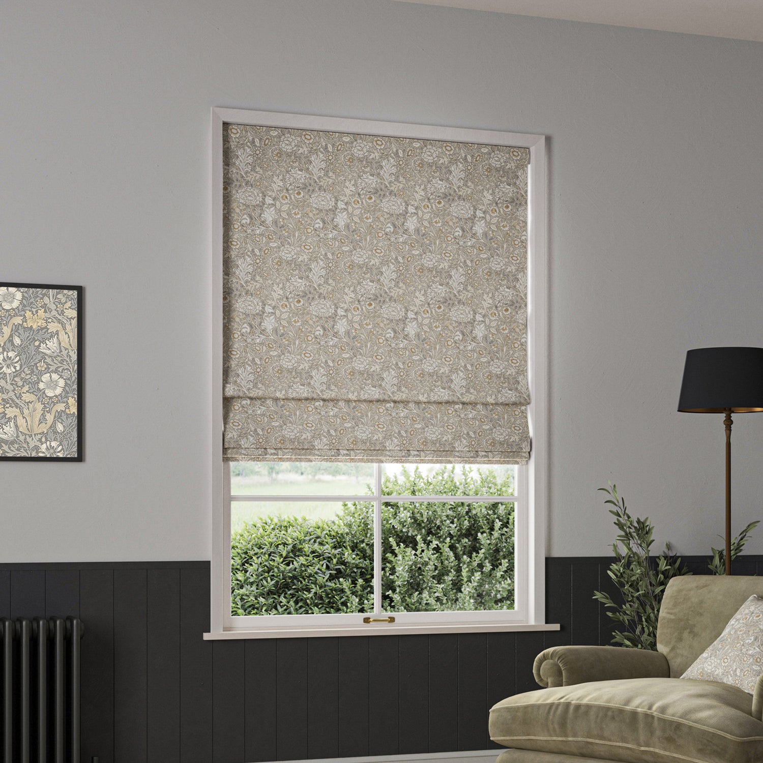 William Morris Double Bough Made To Measure Roman Blind Barley
