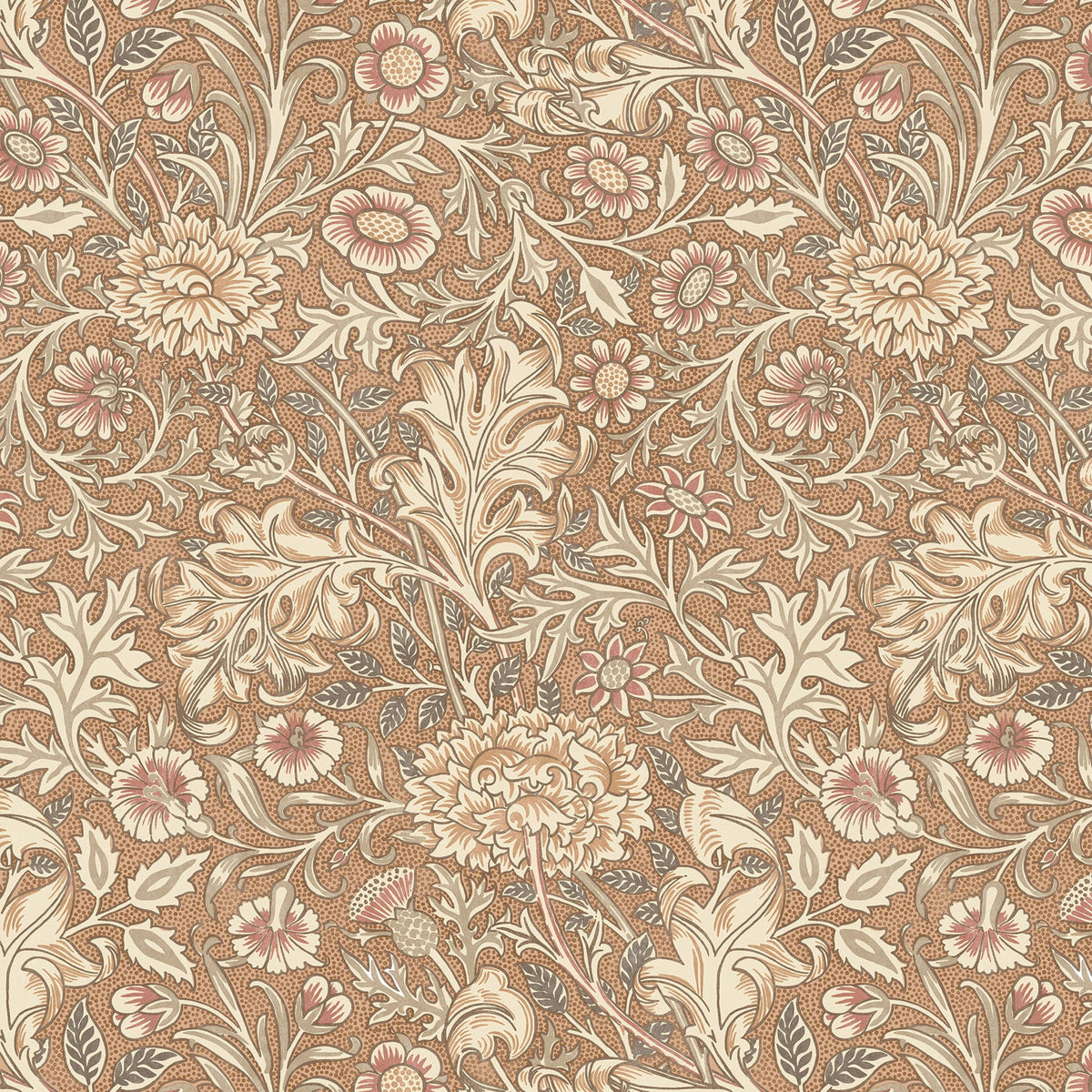 William Morris Double Bough Made To Measure Curtains Terracotta