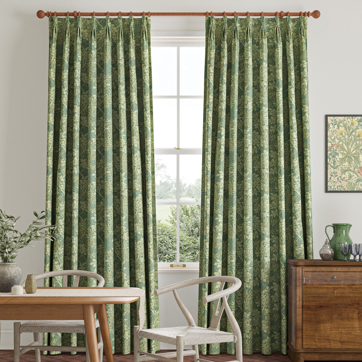 William Morris Foliage Made To Measure Curtains Apple