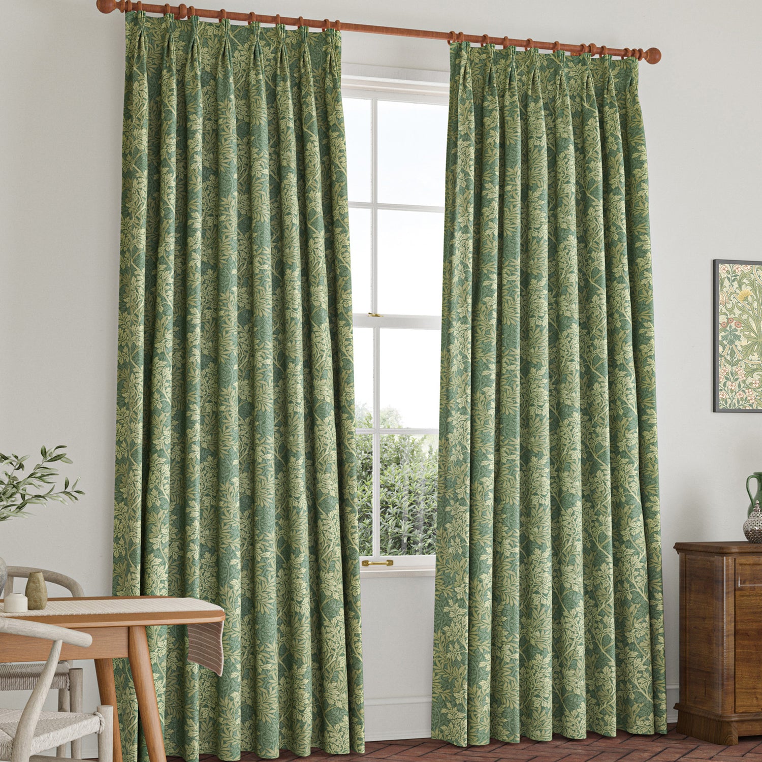 William Morris Foliage Made To Measure Curtains Apple