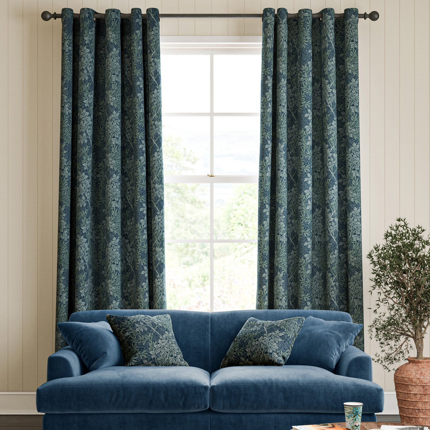 William Morris Foliage Made To Measure Roman Blind Indigo