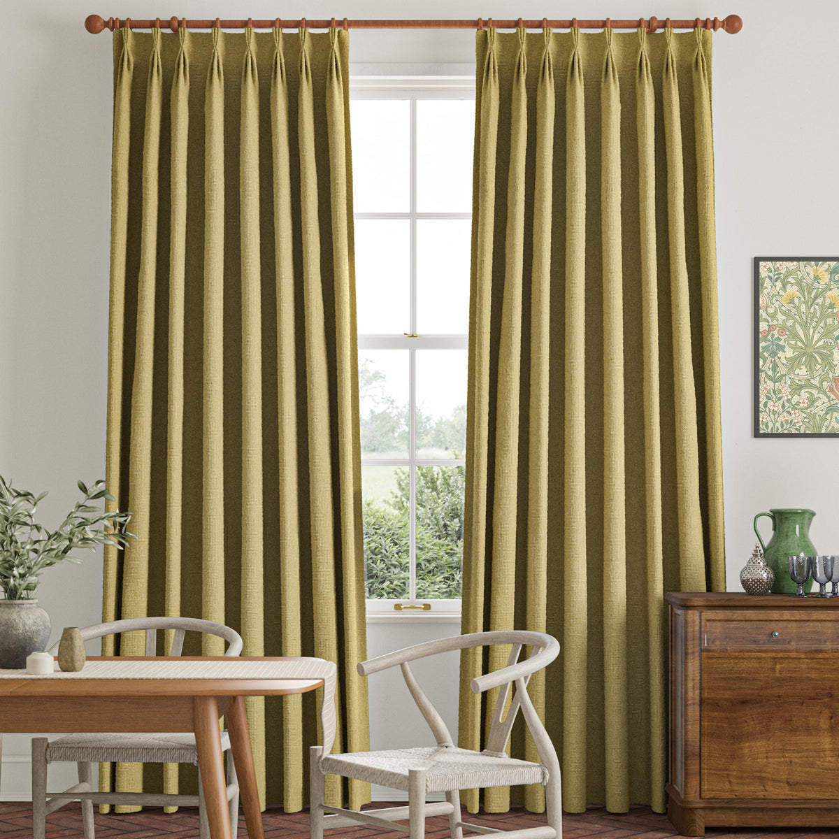 William Morris Reed Made To Measure Roman Blind Apple
