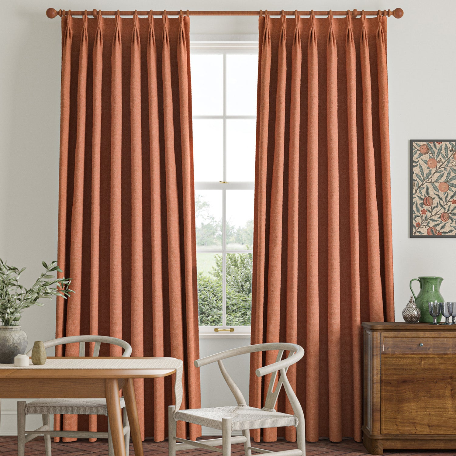 William Morris Reed Made To Measure Roman Blind Rhubarb