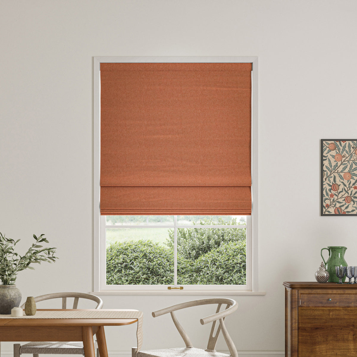 William Morris Reed Made To Measure Roman Blind Rhubarb