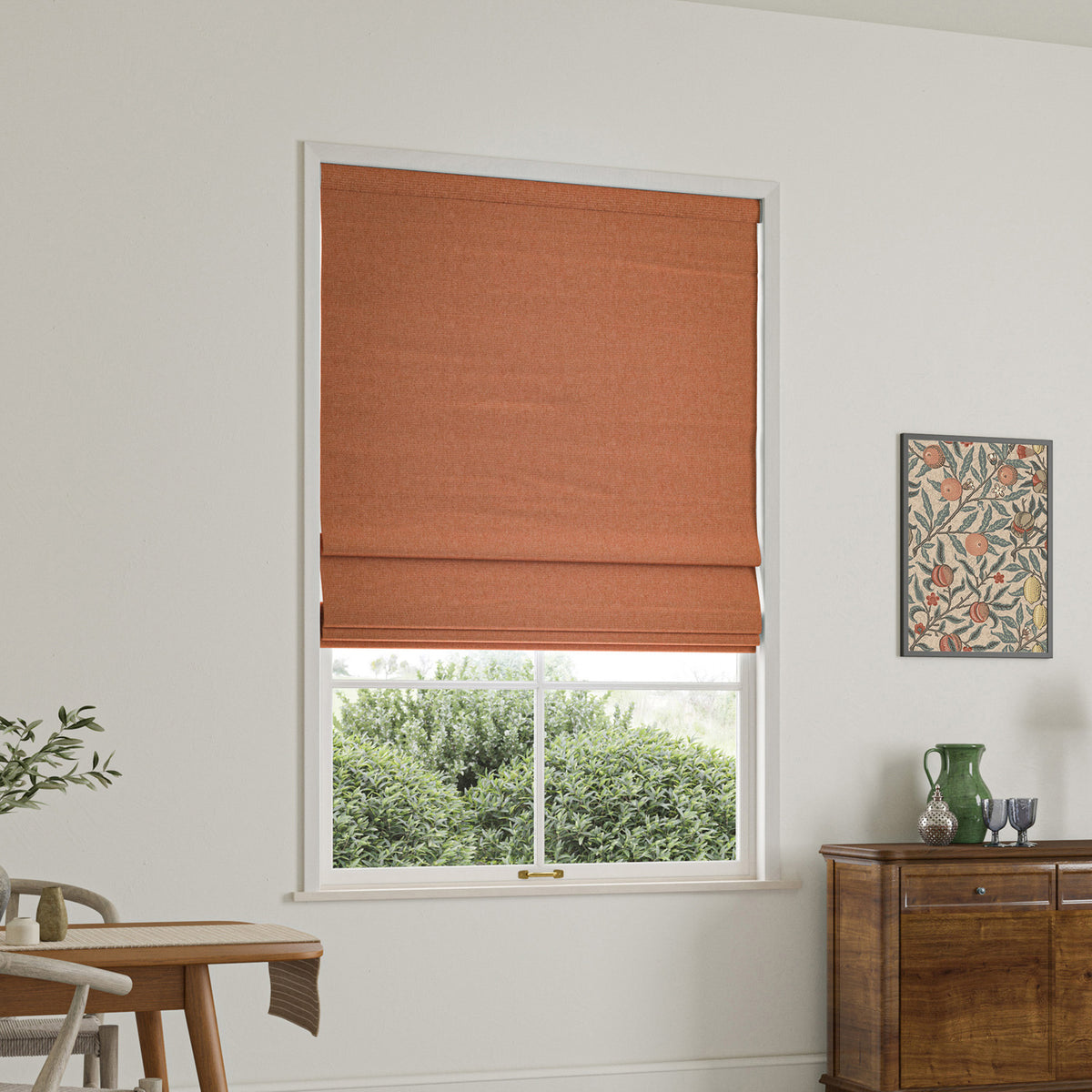 William Morris Reed Made To Measure Roman Blind Rhubarb