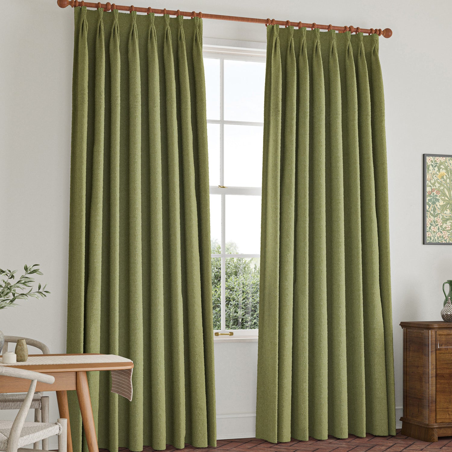 William Morris Reed Made To Measure Curtains Lichen
