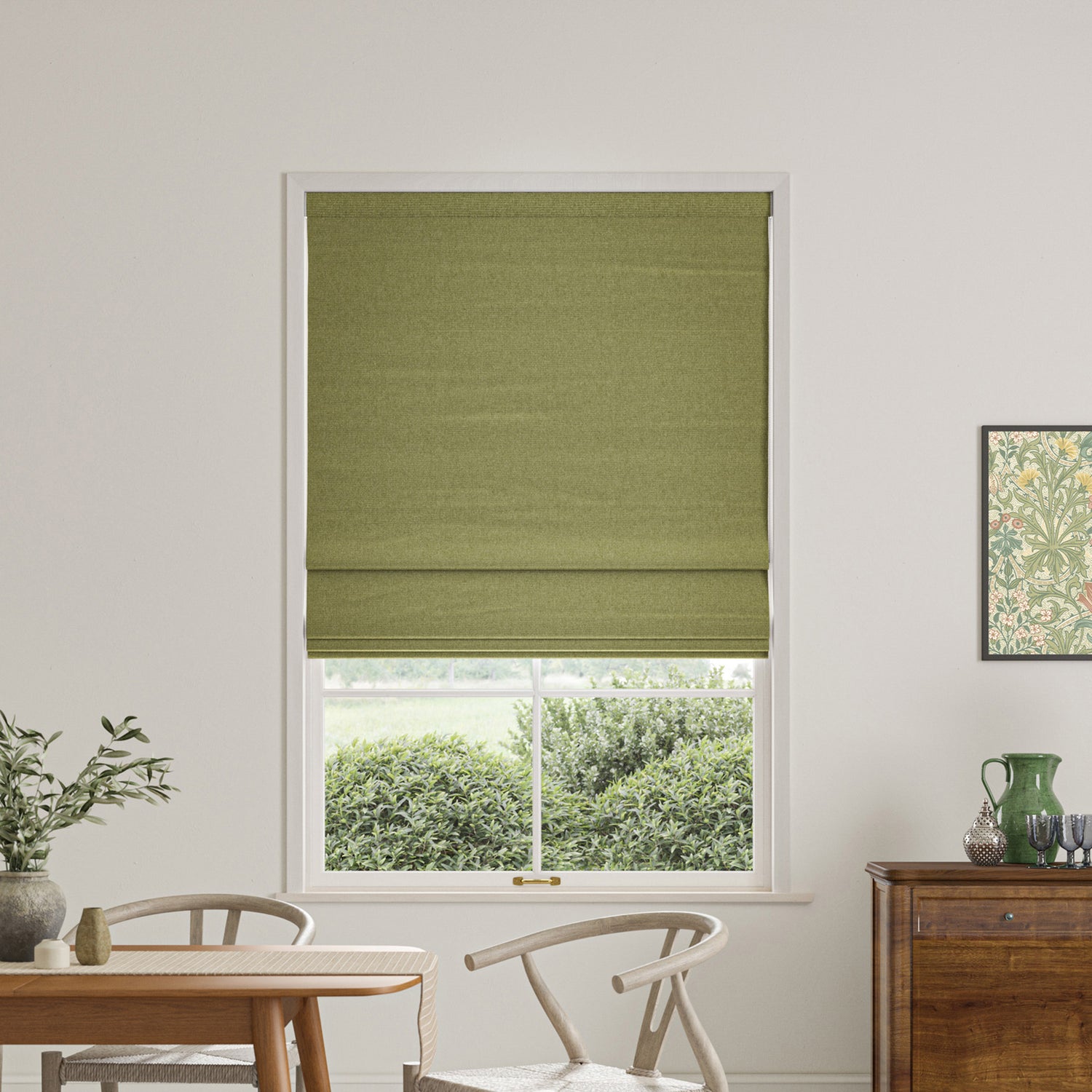 William Morris Reed Made To Measure Roman Blind Lichen
