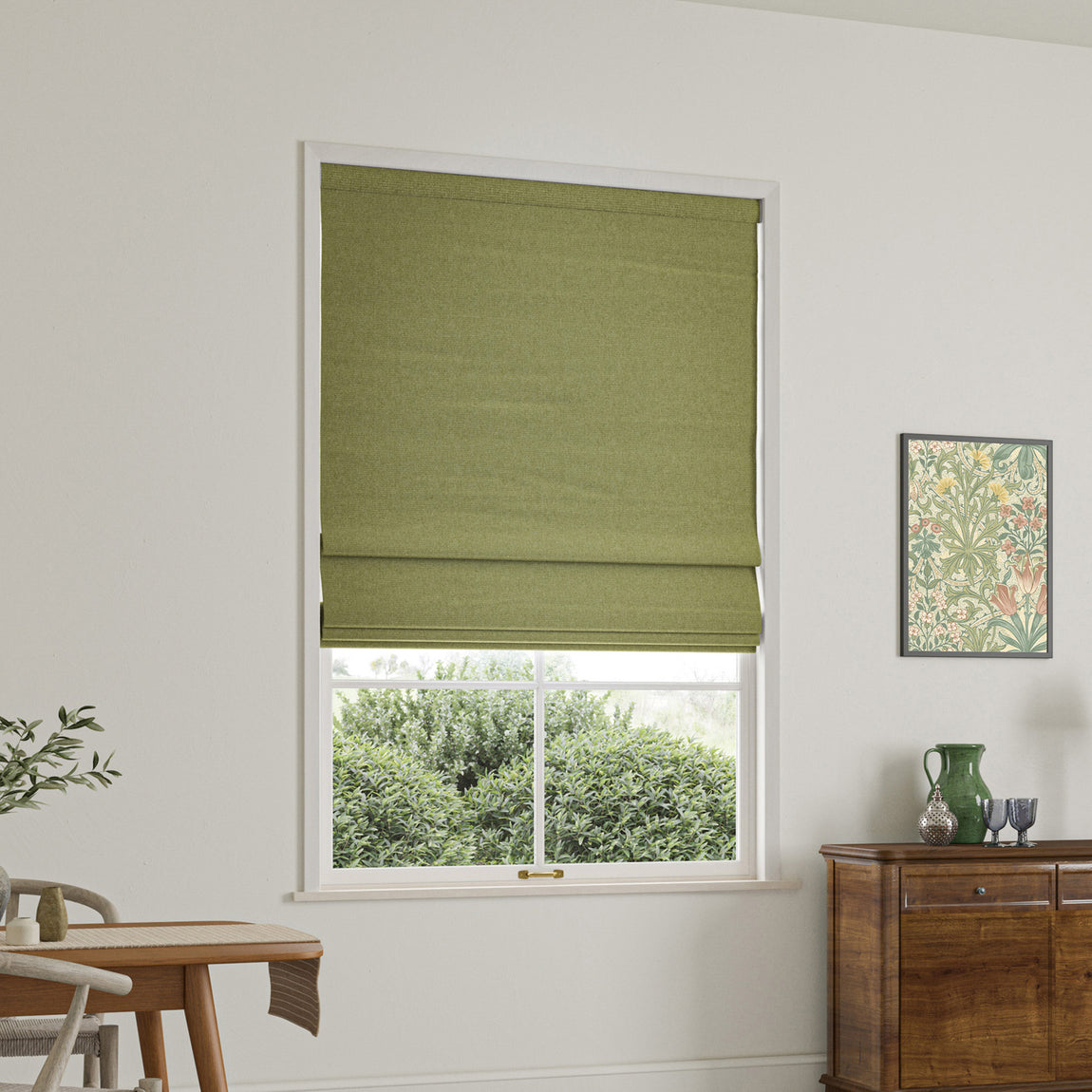 William Morris Reed Made To Measure Roman Blind Lichen
