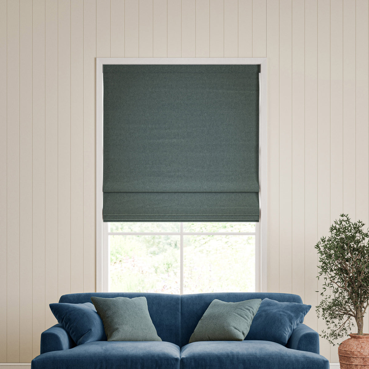 William Morris Reed Made To Measure Roman Blind Mineral