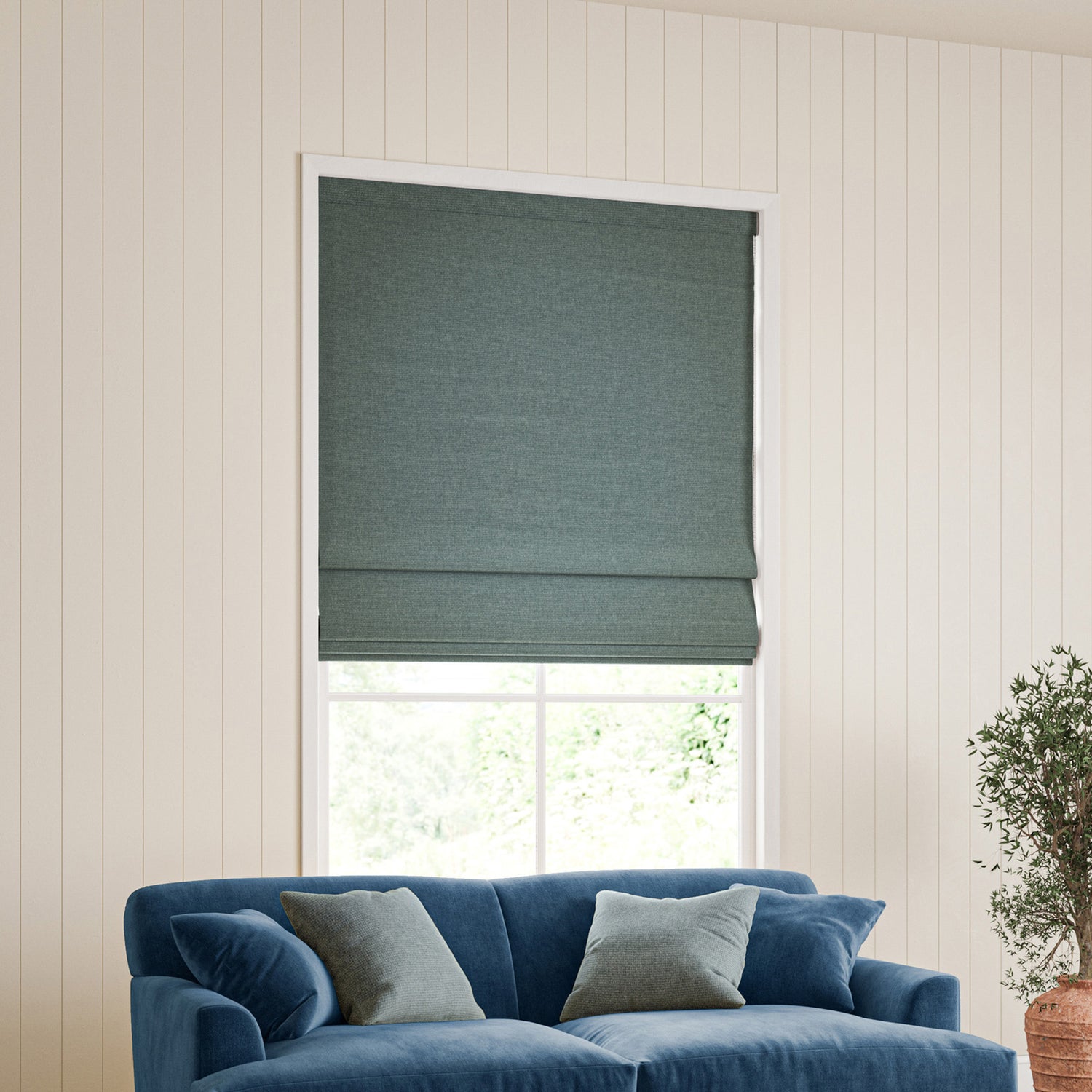 William Morris Reed Made To Measure Roman Blind Mineral