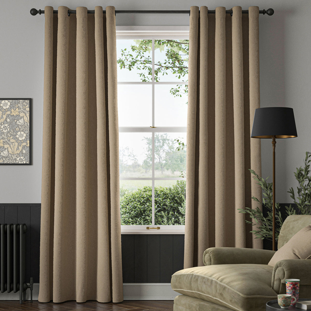 William Morris Reed Made To Measure Roman Blind Chalk