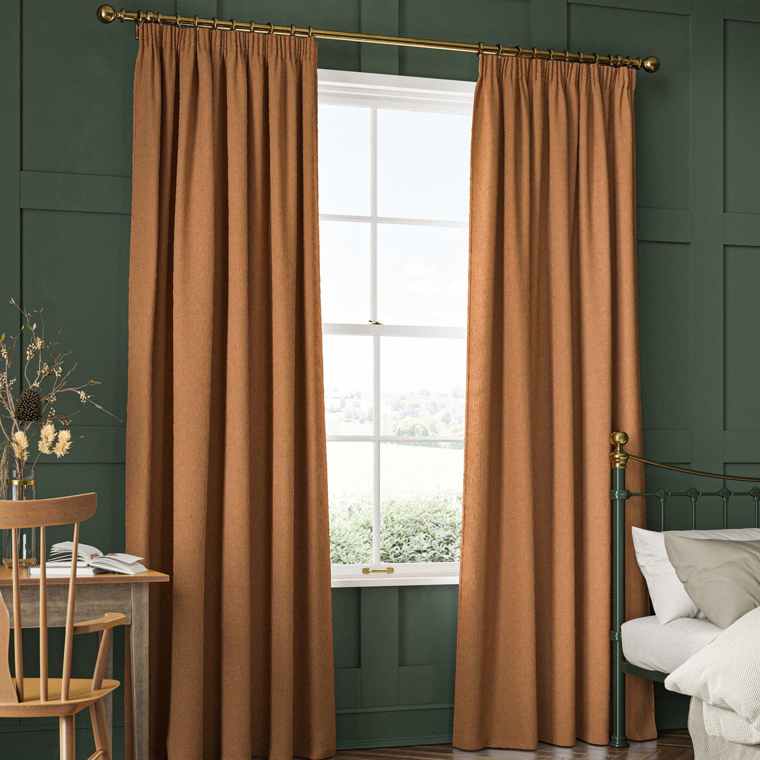 William Morris Reed Made To Measure Curtains Terracotta