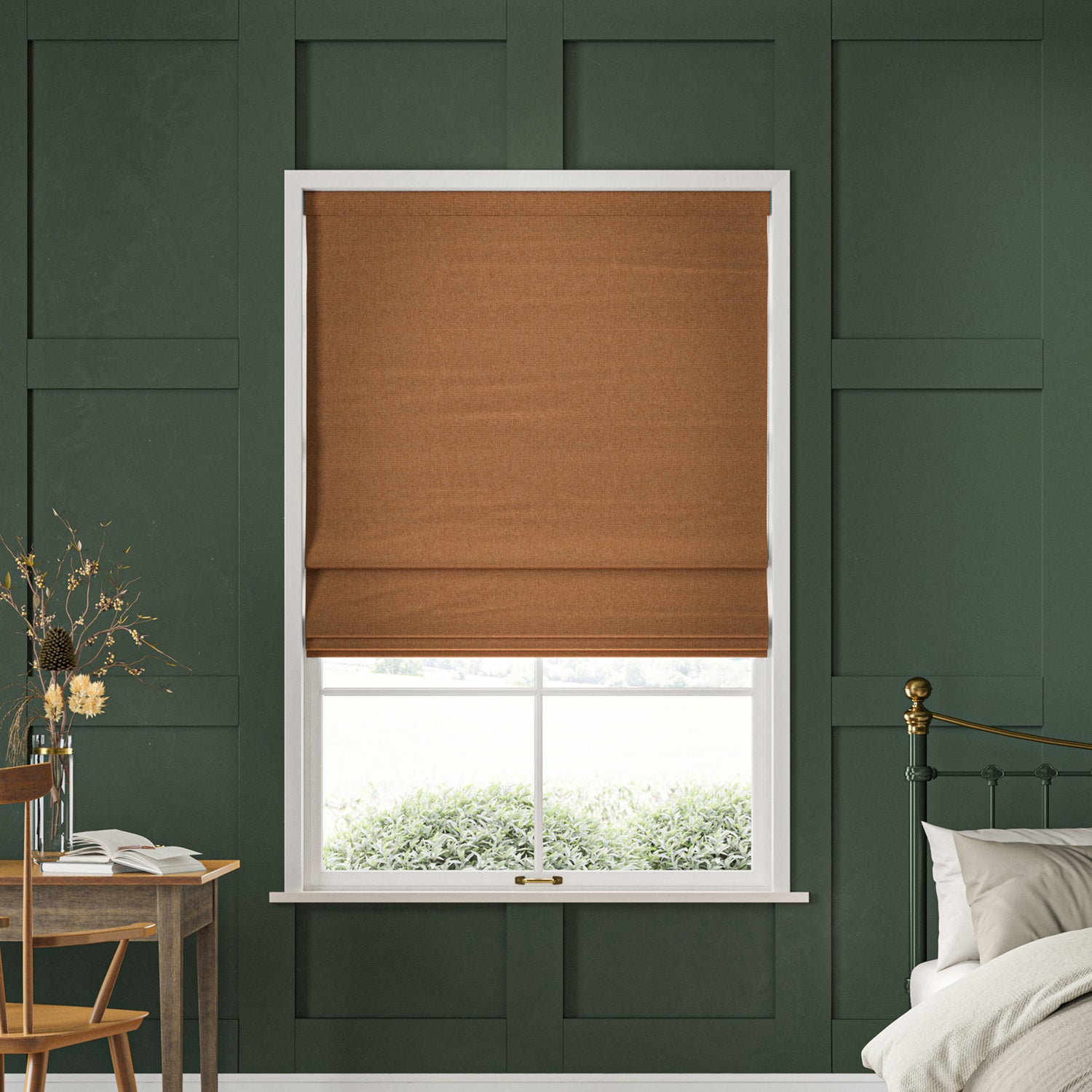 William Morris Reed Made To Measure Roman Blind Terracotta