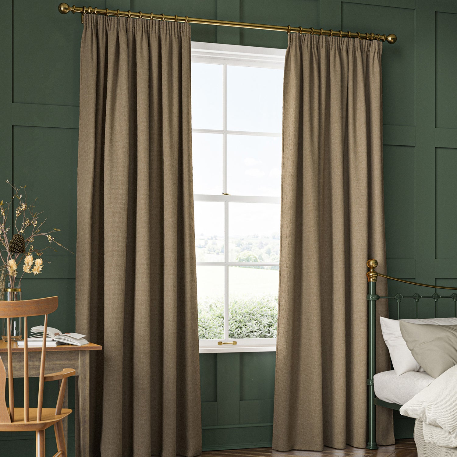 William Morris Reed Made To Measure Curtains Mushroom