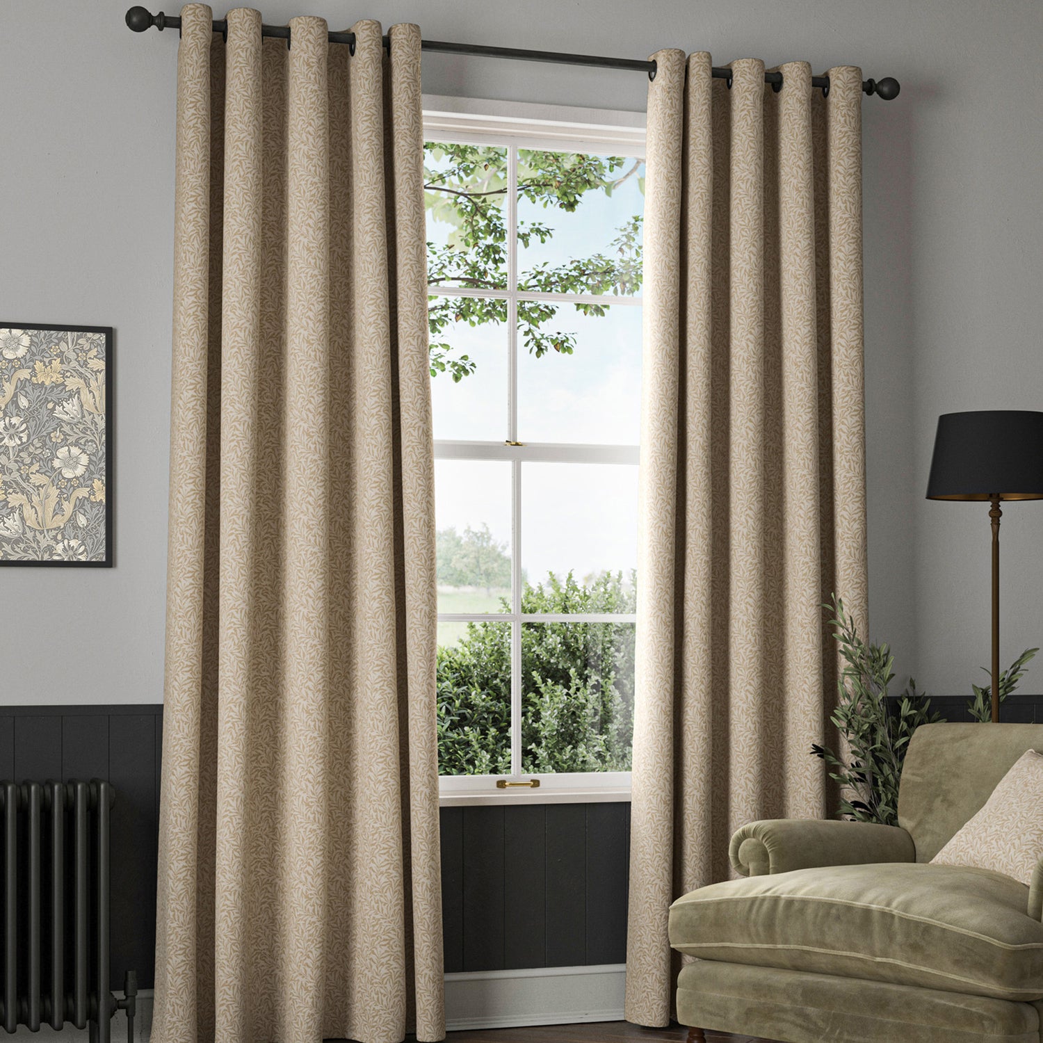 William Morris Willow Bough Woven Made To Measure Curtains Barley